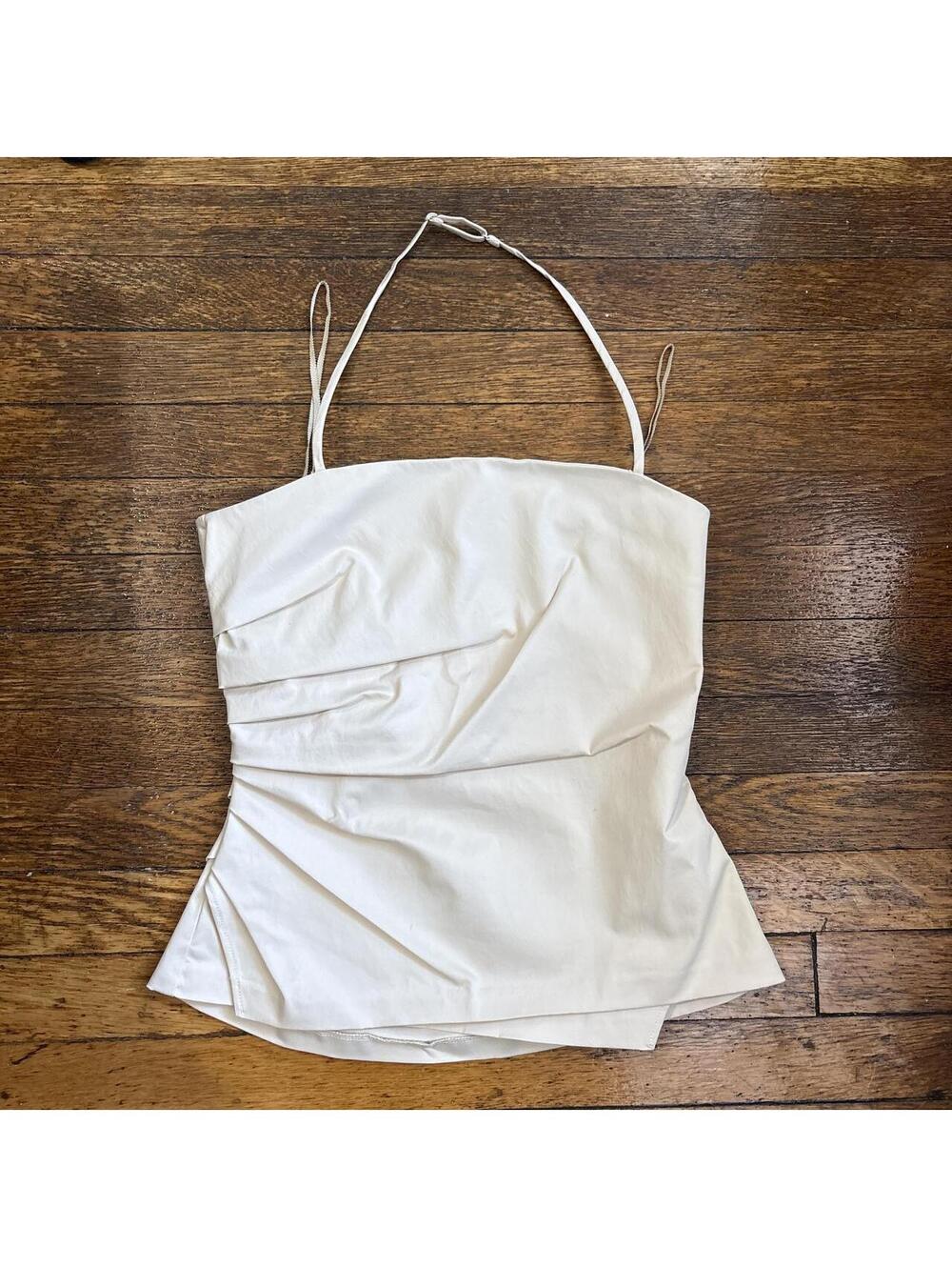 A.L.C Women's White and Cream Vests-tanks-cami